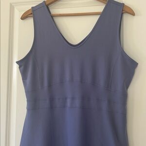 Title Nine Dream Active V-Neck Dress XL w MEASUREMENTS Zipper Pockets Periwinkle